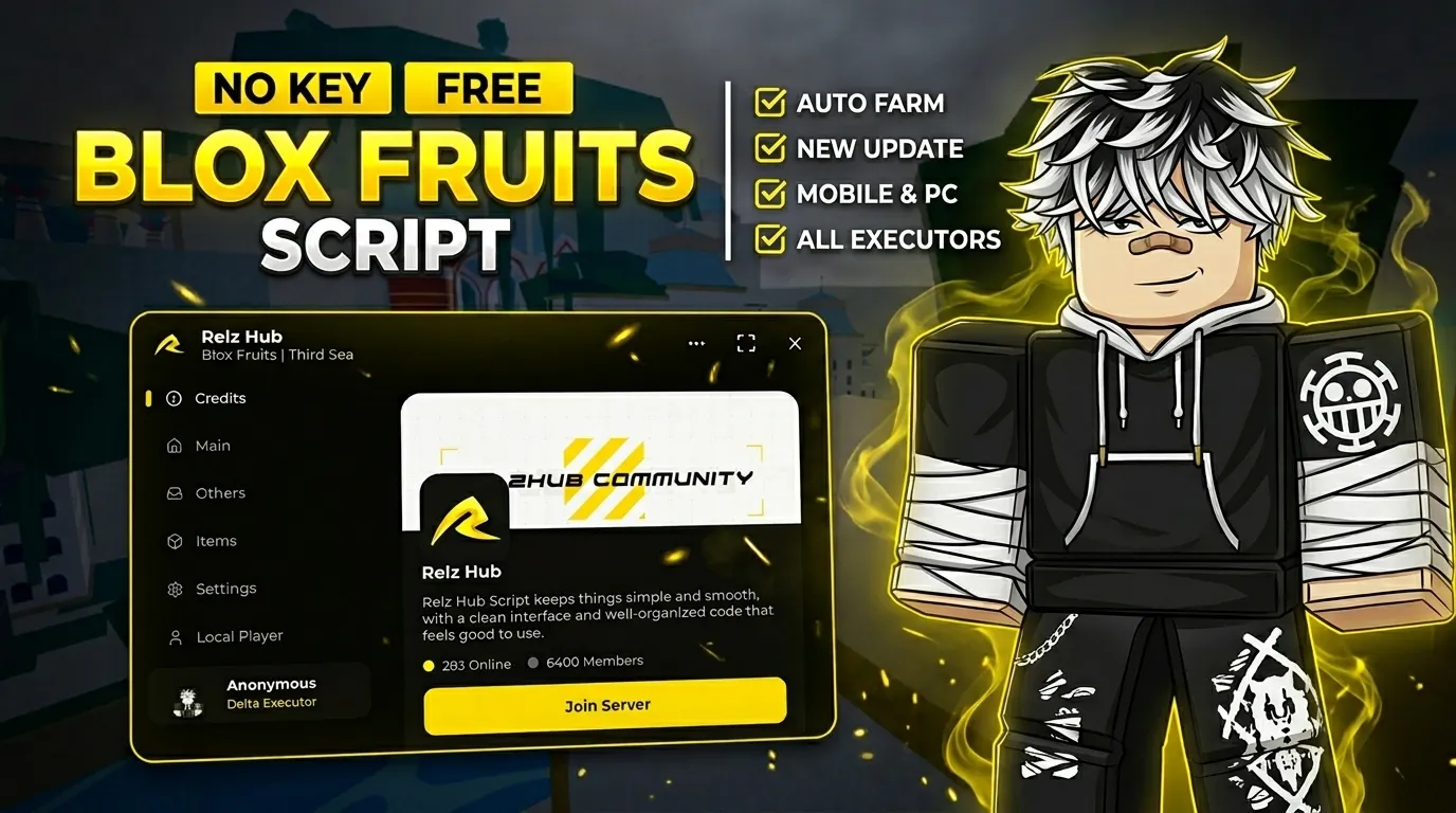 Script Blox Fruits | Relz Hub | Auto Farm, Mastery, Dungeon, Raid, Sea Events